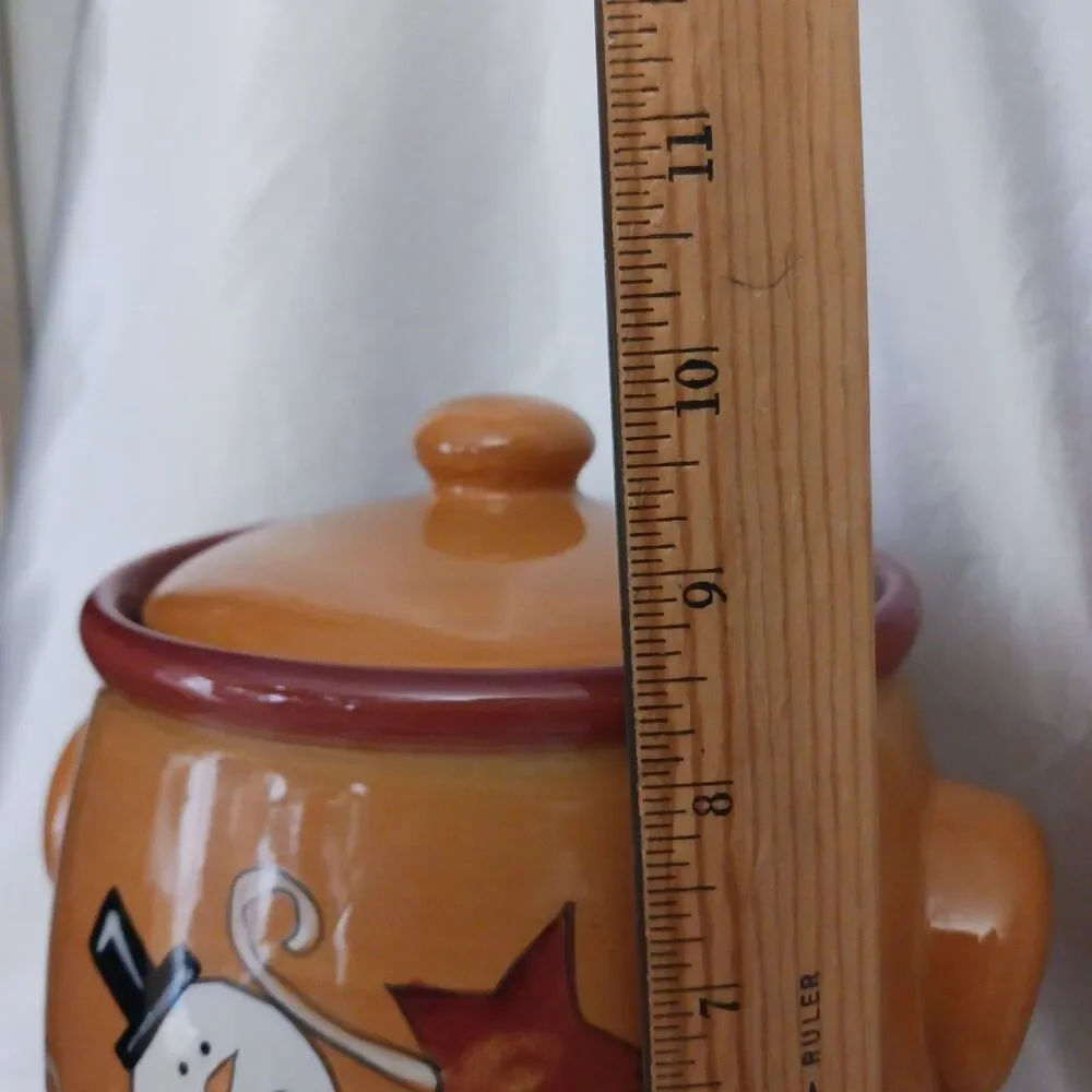 REDWARE BELIEVE SNOWMAN COOKIE JAR